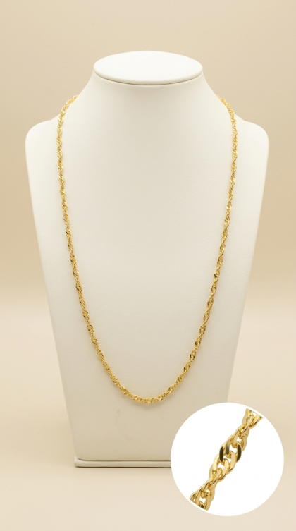 Cadena Singapur en oro amarillo 18K