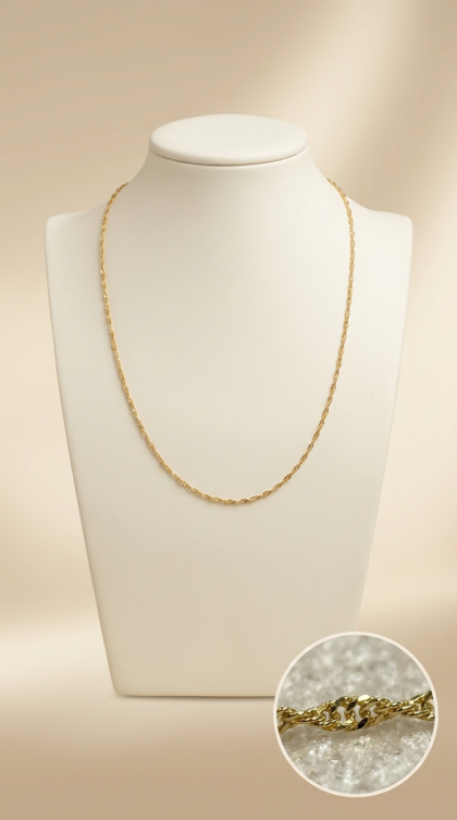 Cadena Singapur en oro amarillo 18K