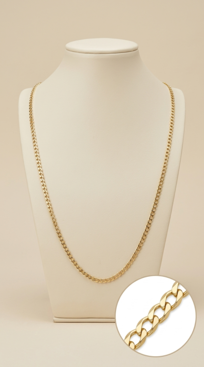 Cadena Grumet en oro amarillo 18K