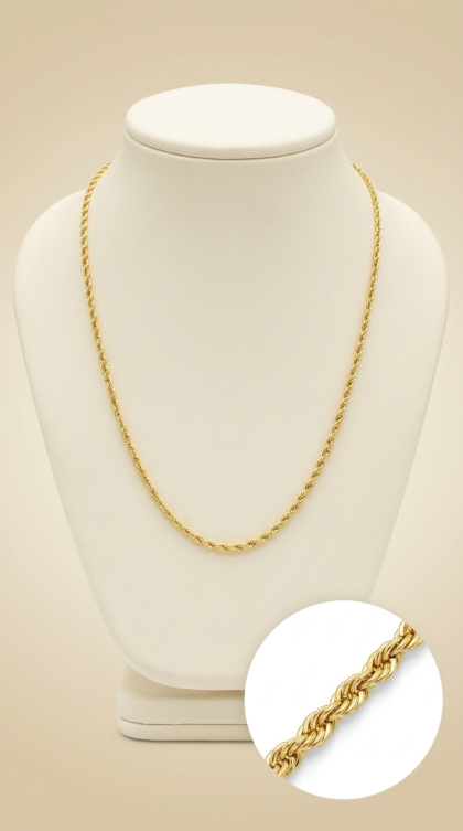 Cadena Singapur en oro amarillo 18K