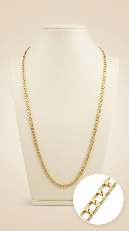 Cadena Mónaco en oro amarillo 18K