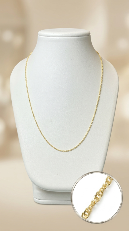 Cadena Singapur en oro amarillo 18K