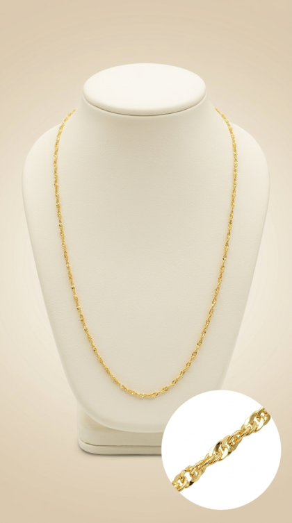Cadena Singapur en oro amarillo 18K