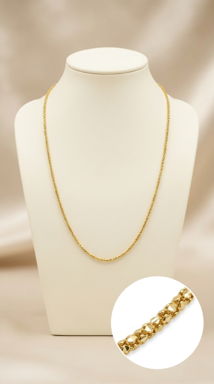 Cadena Coreana en oro amarillo 18K
