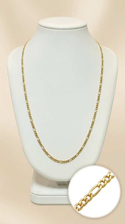 Cadena Figaro en oro amarillo 18K