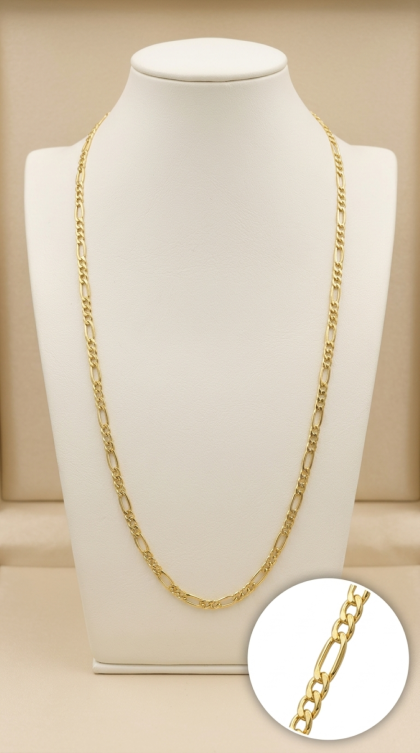Cadena Figaro en oro amarillo 18K