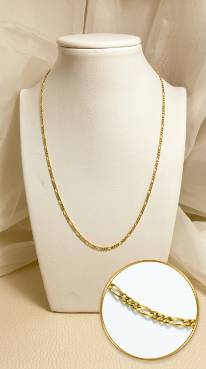 Cadena Figaro en oro amarillo 18K