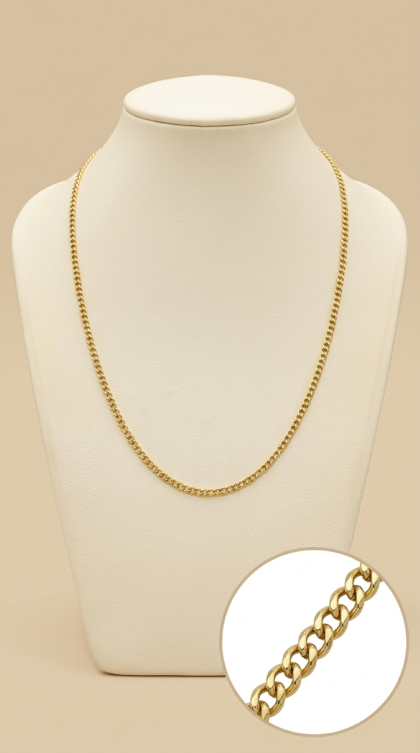 Cadena Cubana en oro amarillo 18K