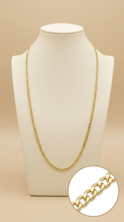 Cadena Cubana en oro amarillo 18K