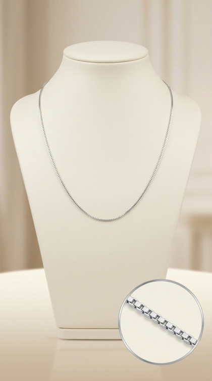 Cadena Veneciana en oro blanco 18K
