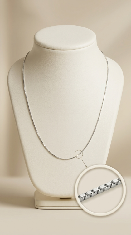 Cadena Veneciana en oro blanco 18K