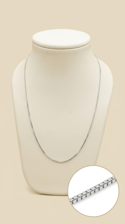 Cadena Veneciana en oro blanco 18K