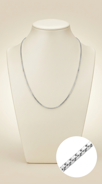 Cadena Veneciana en oro blanco 18K