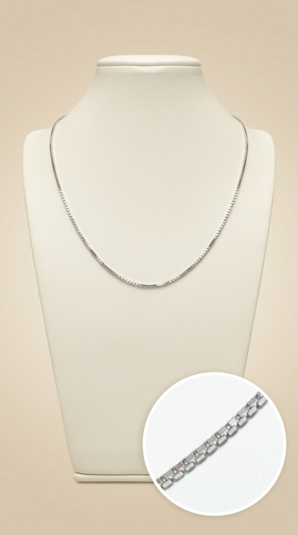 Cadena Veneciana en oro blanco 18K