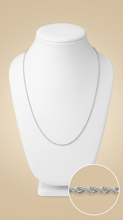 Cadena Singapur en oro blanco 18K